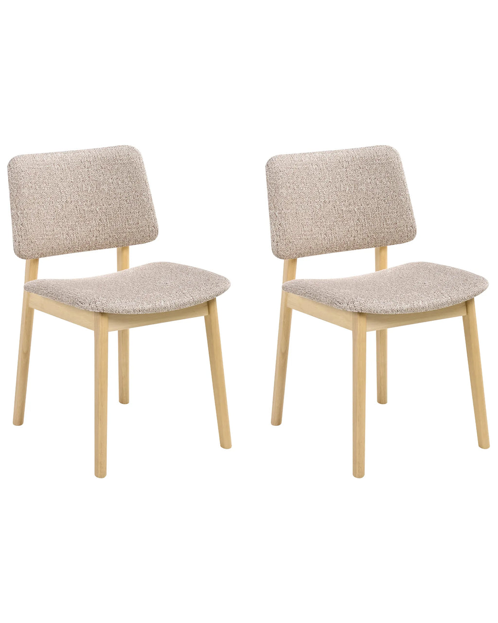 Set of 2 Dining Chairs BLANE Boucle Light Brown/ Taupe