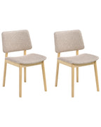 Set of 2 Dining Chairs BLANE Boucle Light Brown/ Taupe