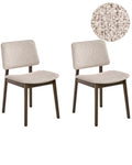 Set of 2 Dining Chairs BLANE Boucle Dark Brown/ Taupe