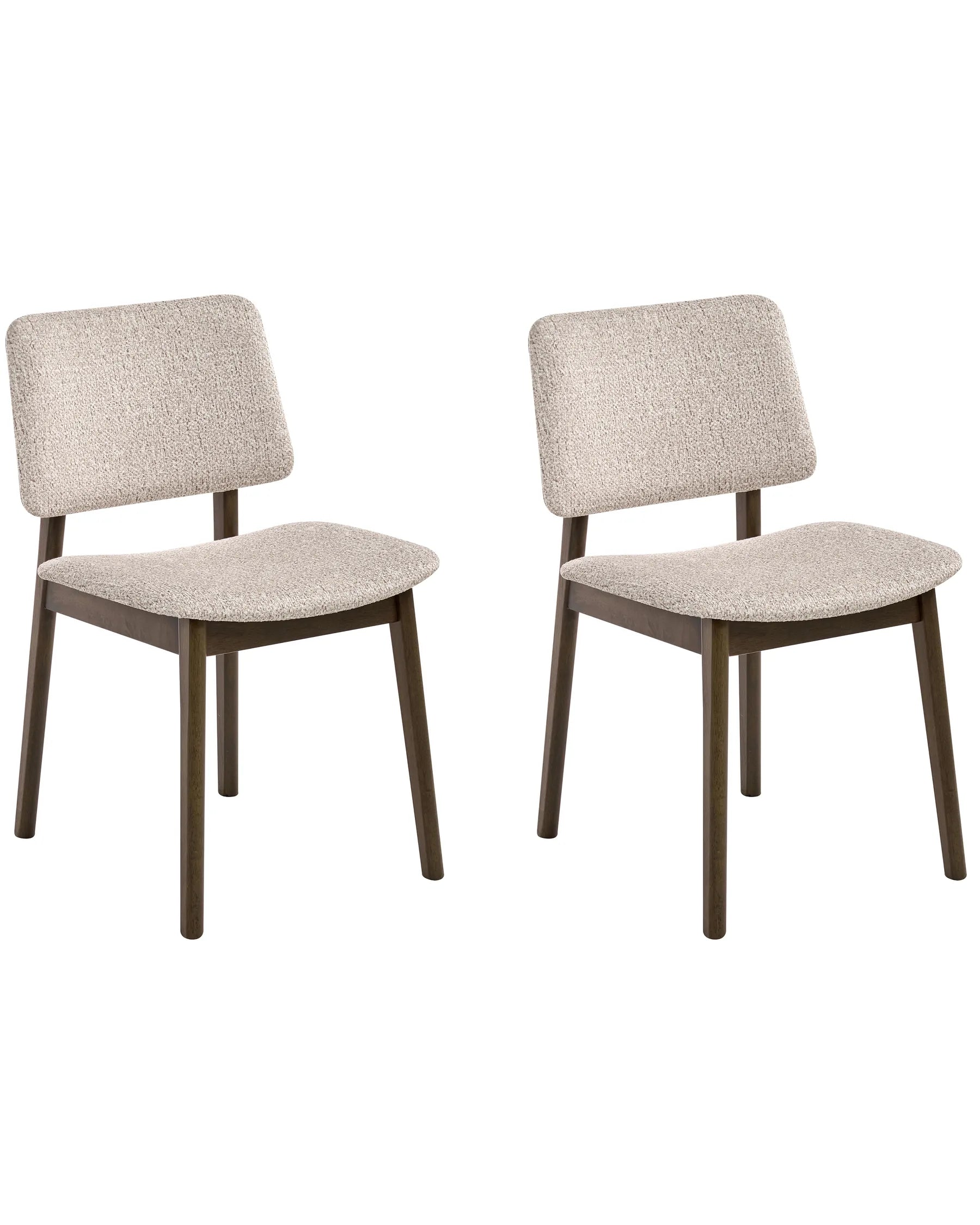 Set of 2 Dining Chairs BLANE Boucle Dark Brown/ Taupe