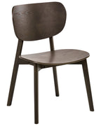 Set of 2 Dining Chairs OVERLY Wood Dark Brown