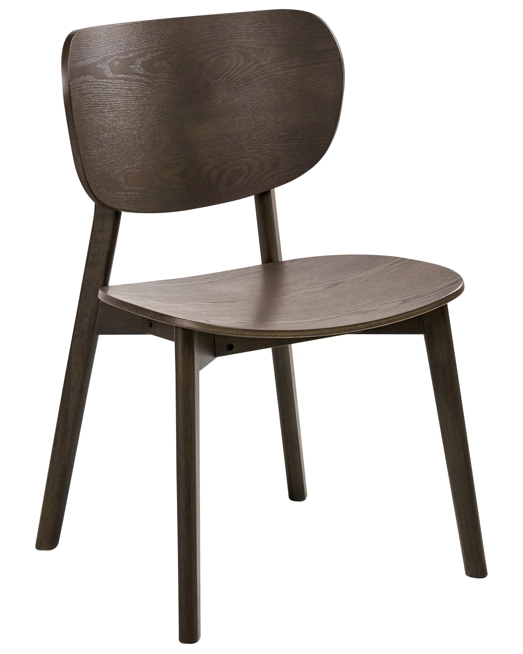 Set of 2 Dining Chairs OVERLY Wood Dark Brown
