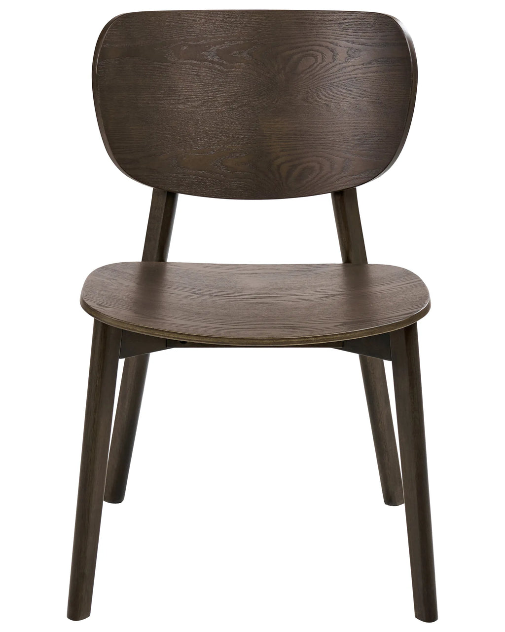 Set of 2 Dining Chairs OVERLY Wood Dark Brown