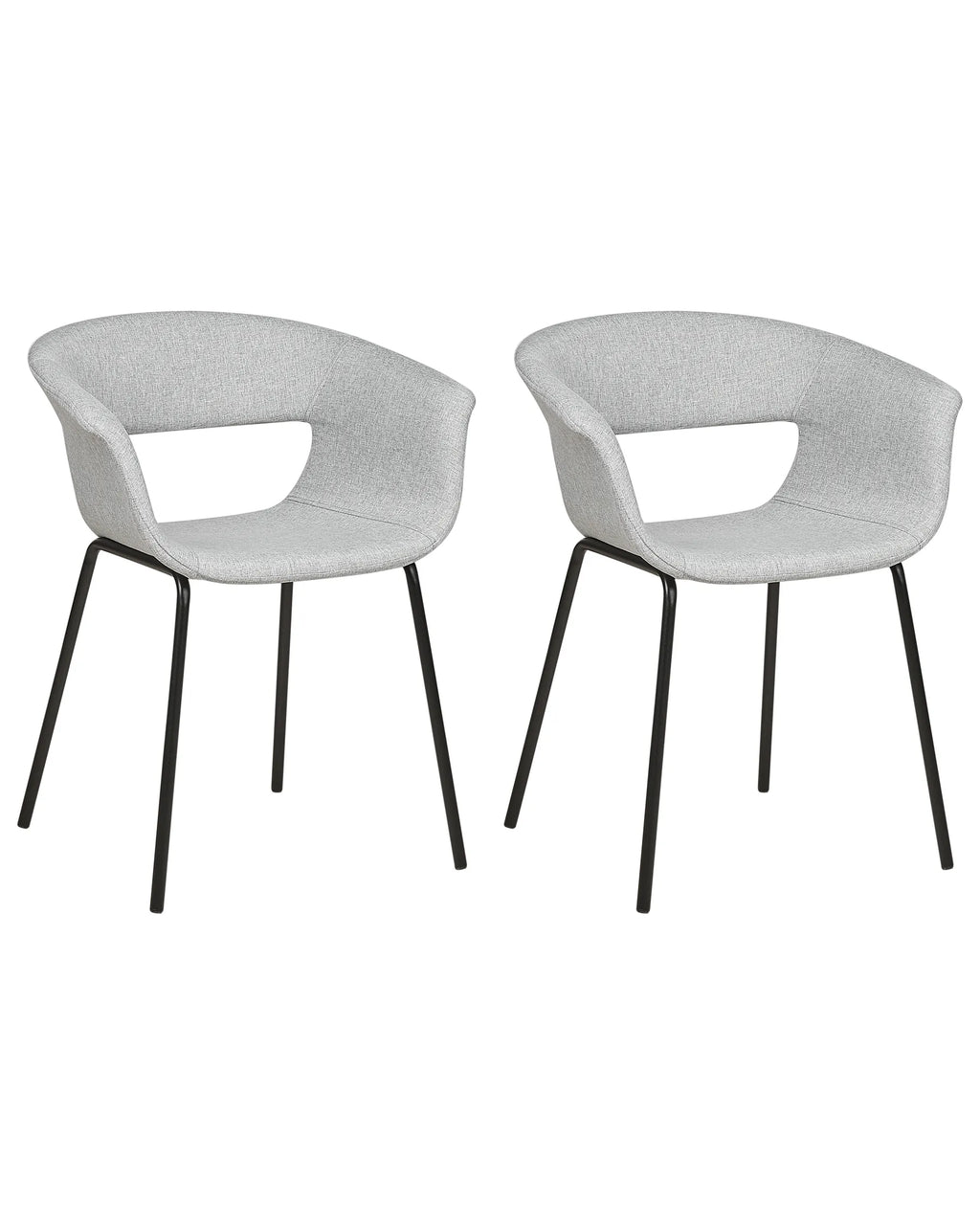 Set of 2 Dining Chairs ELMA Fabric Light Grey