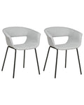 Set of 2 Dining Chairs ELMA Fabric Light Grey