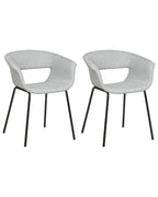 Set of 2 Dining Chairs ELMA Fabric Light Grey
