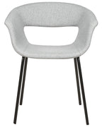 Set of 2 Dining Chairs ELMA Fabric Light Grey