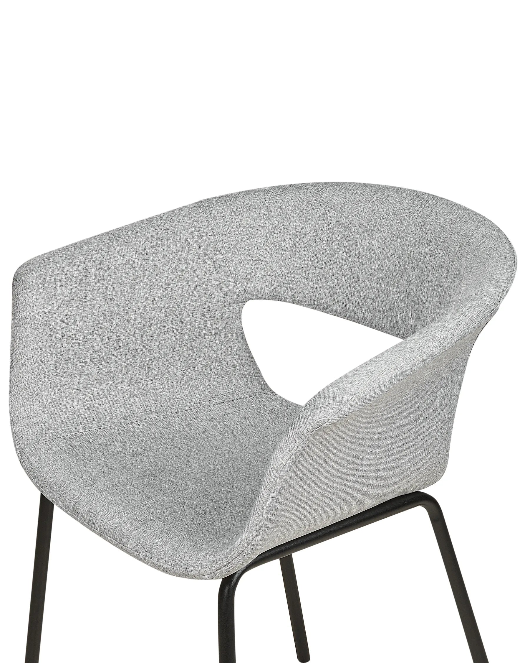 Set of 2 Dining Chairs ELMA Fabric Light Grey