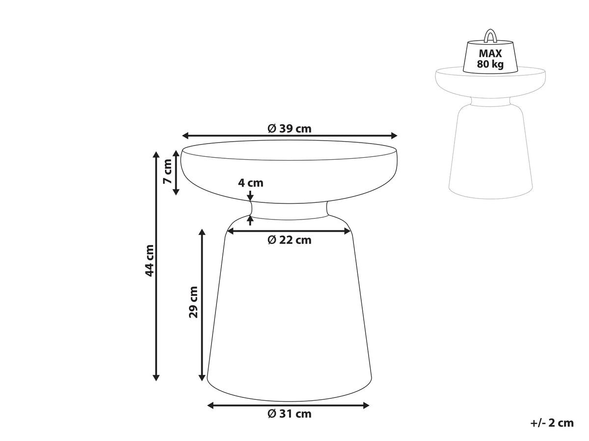 Side Table TEVA Golden Brown — side product view