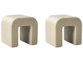 Set of 2 Side Tables MOZIA Olive Green Beige