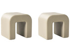 Set of 2 Side Tables MOZIA Olive Green Beige