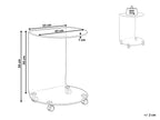 Side Table MINTO Tempered Glass Transparent with Wheels
