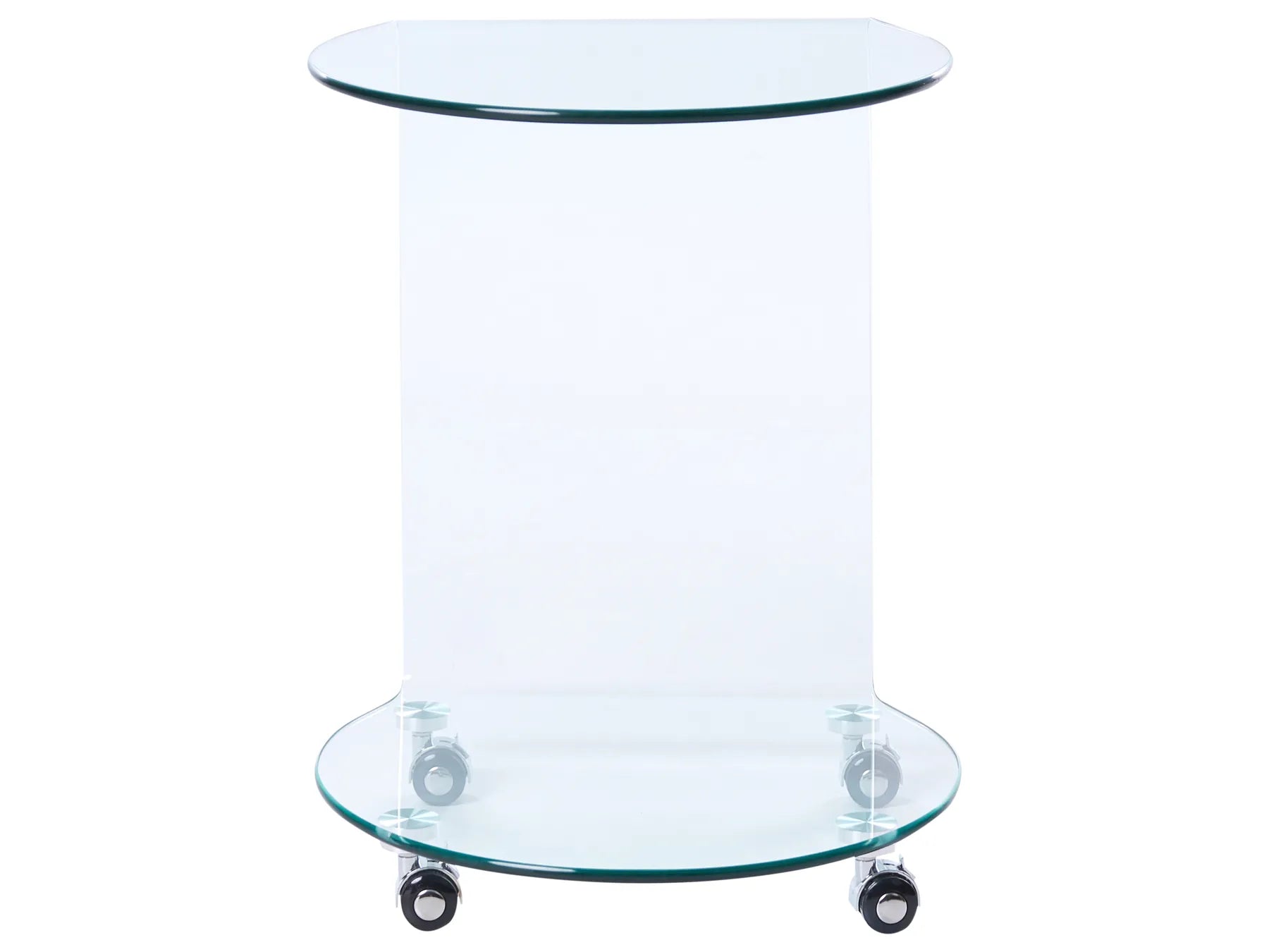 Side Table MINTO Tempered Glass Transparent with Wheels