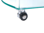 Side Table MINTO Tempered Glass Transparent with Wheels