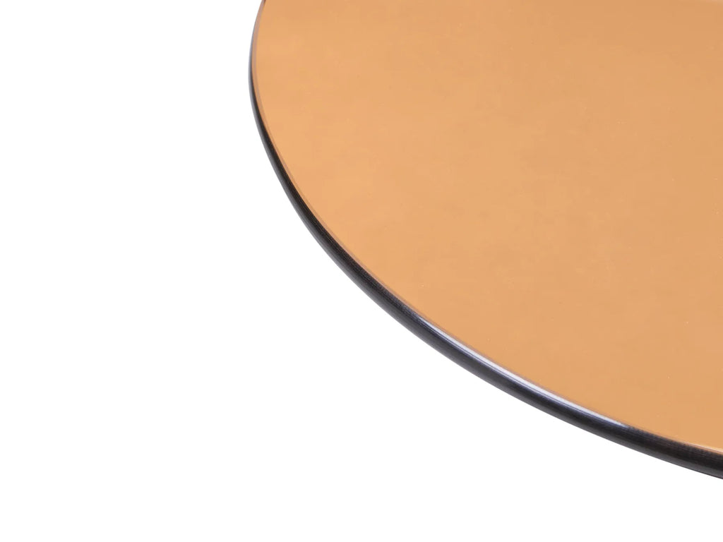 Side Table MONTERA Tempered Glass Brown with Wheels — front product view