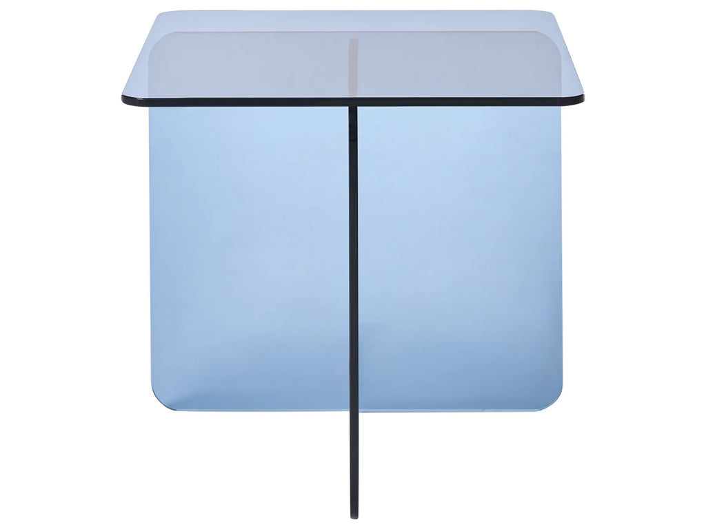 Side Table AMISK Tempered Glass Blue