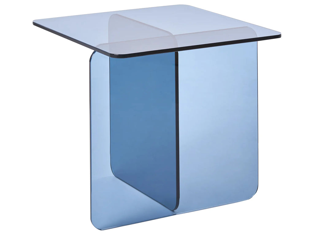 Side Table AMISK Tempered Glass Blue