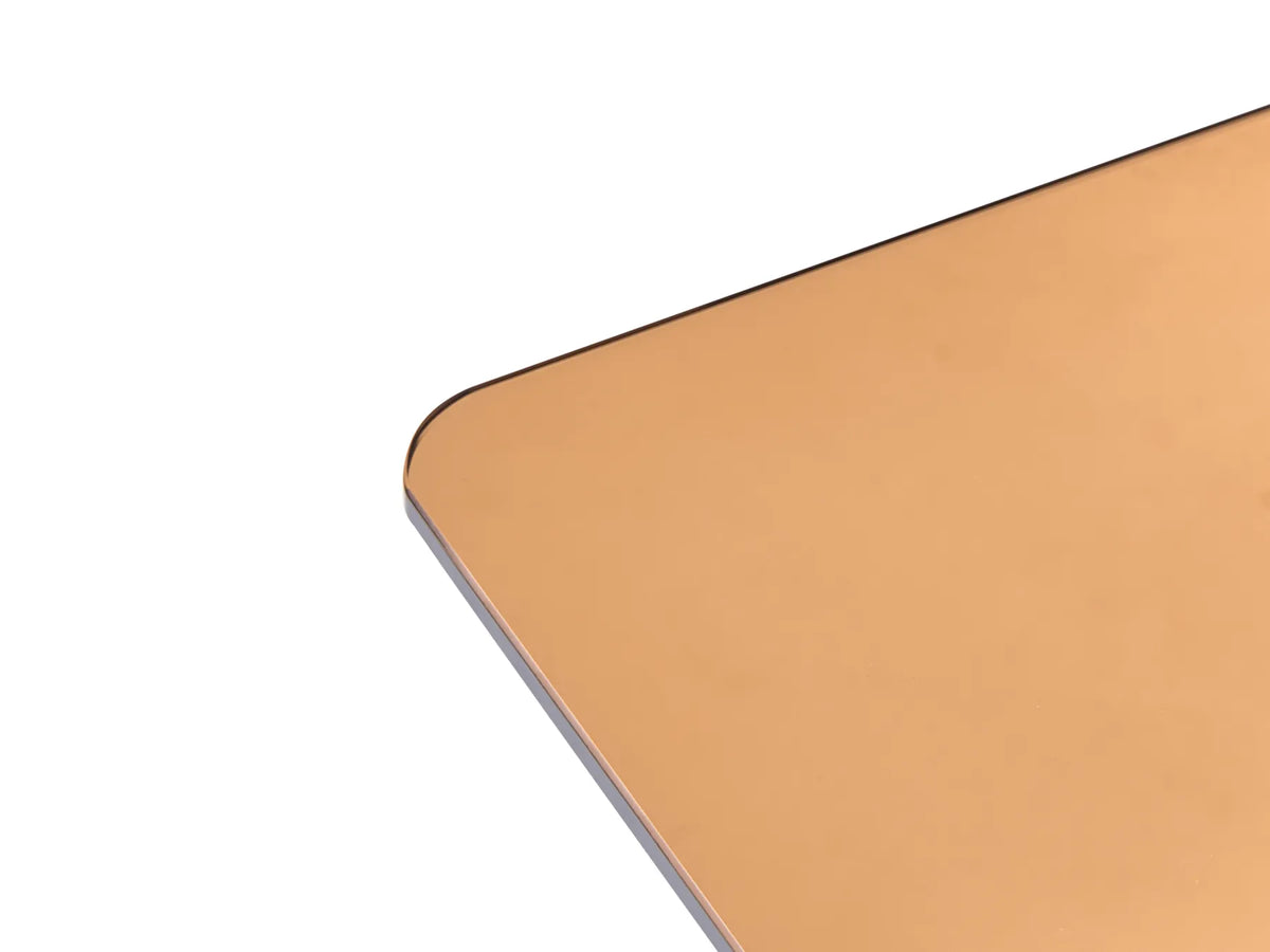 Side Table SAVINA Tempered Glass Brown — close-up detail