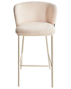 Set of 2 Bar Chairs MINA II Boucle Light Beige
