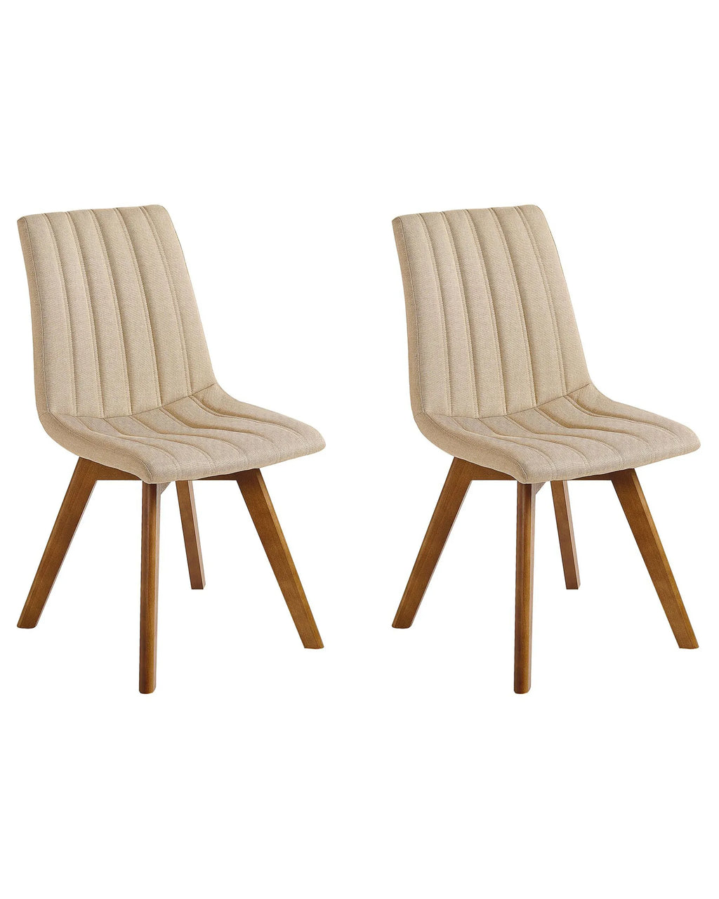 Set of 2 Dining Chairs CALGARY Fabric Sand Beige