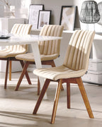 Set of 2 Dining Chairs CALGARY Fabric Sand Beige