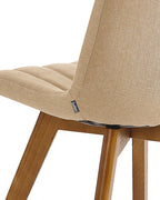 Set of 2 Dining Chairs CALGARY Fabric Sand Beige
