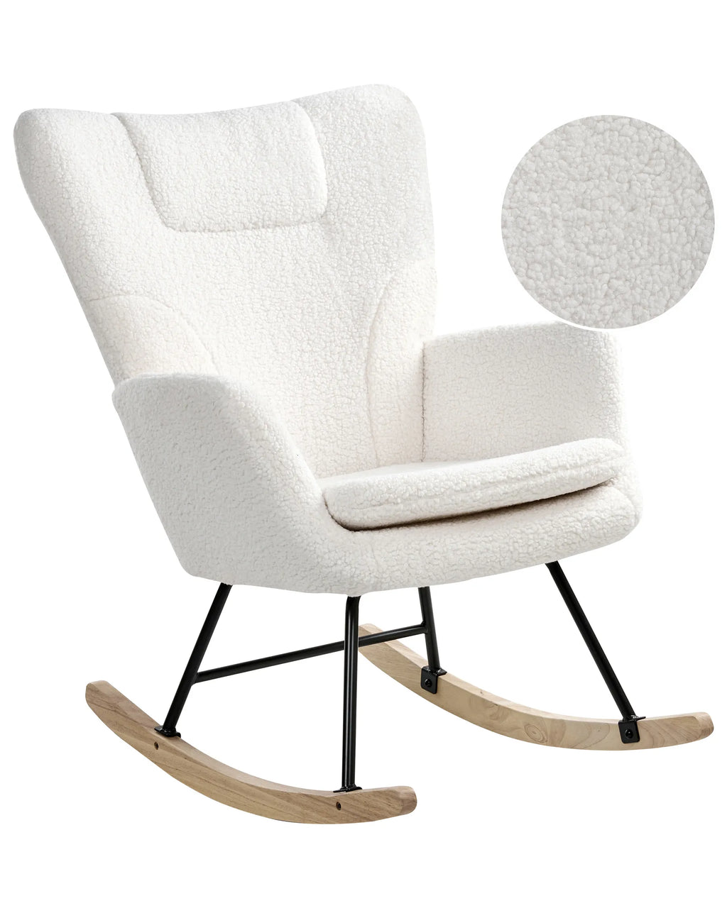 Rocking Chair SANDVE Boucle White