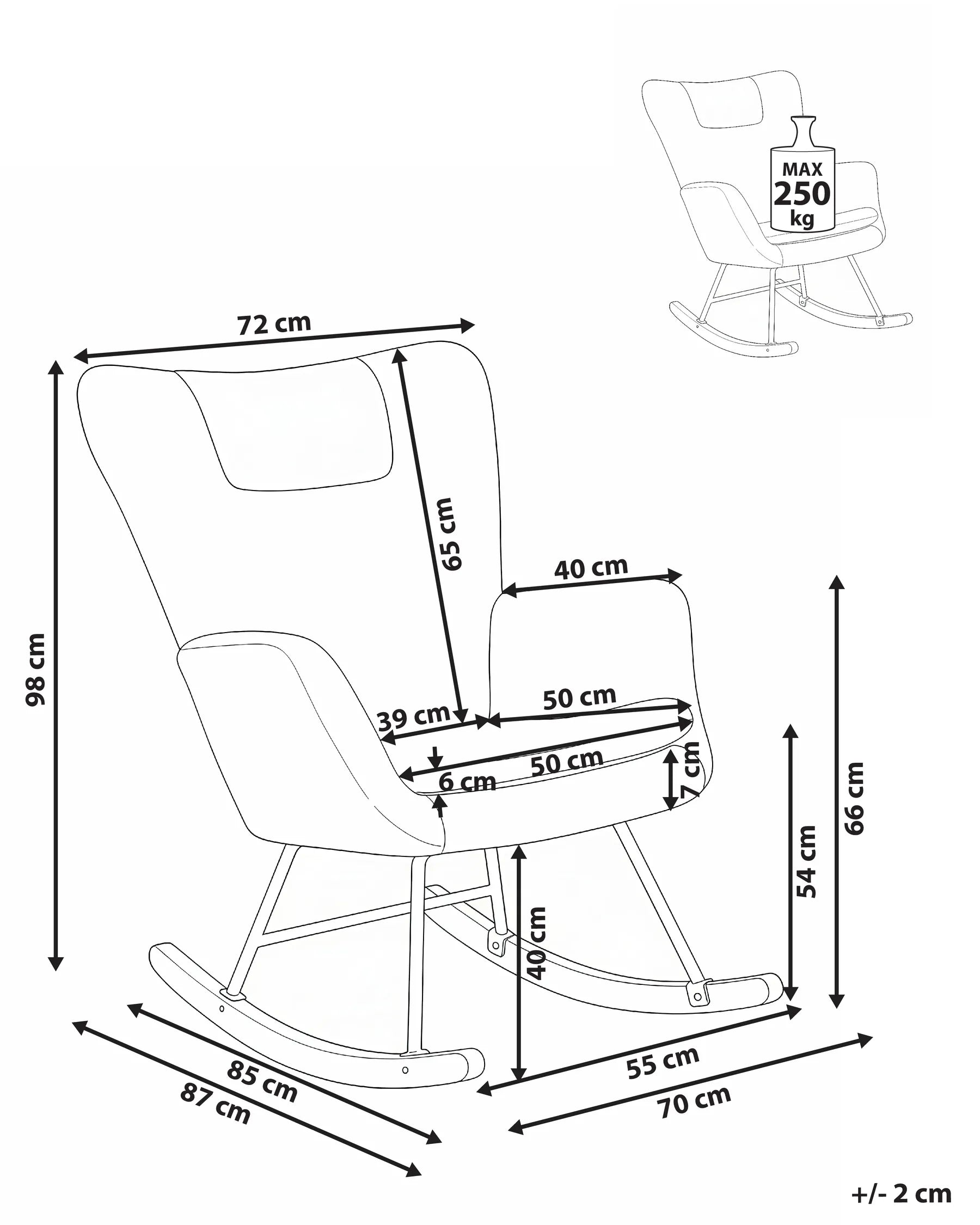 Rocking Chair SANDVE Boucle White