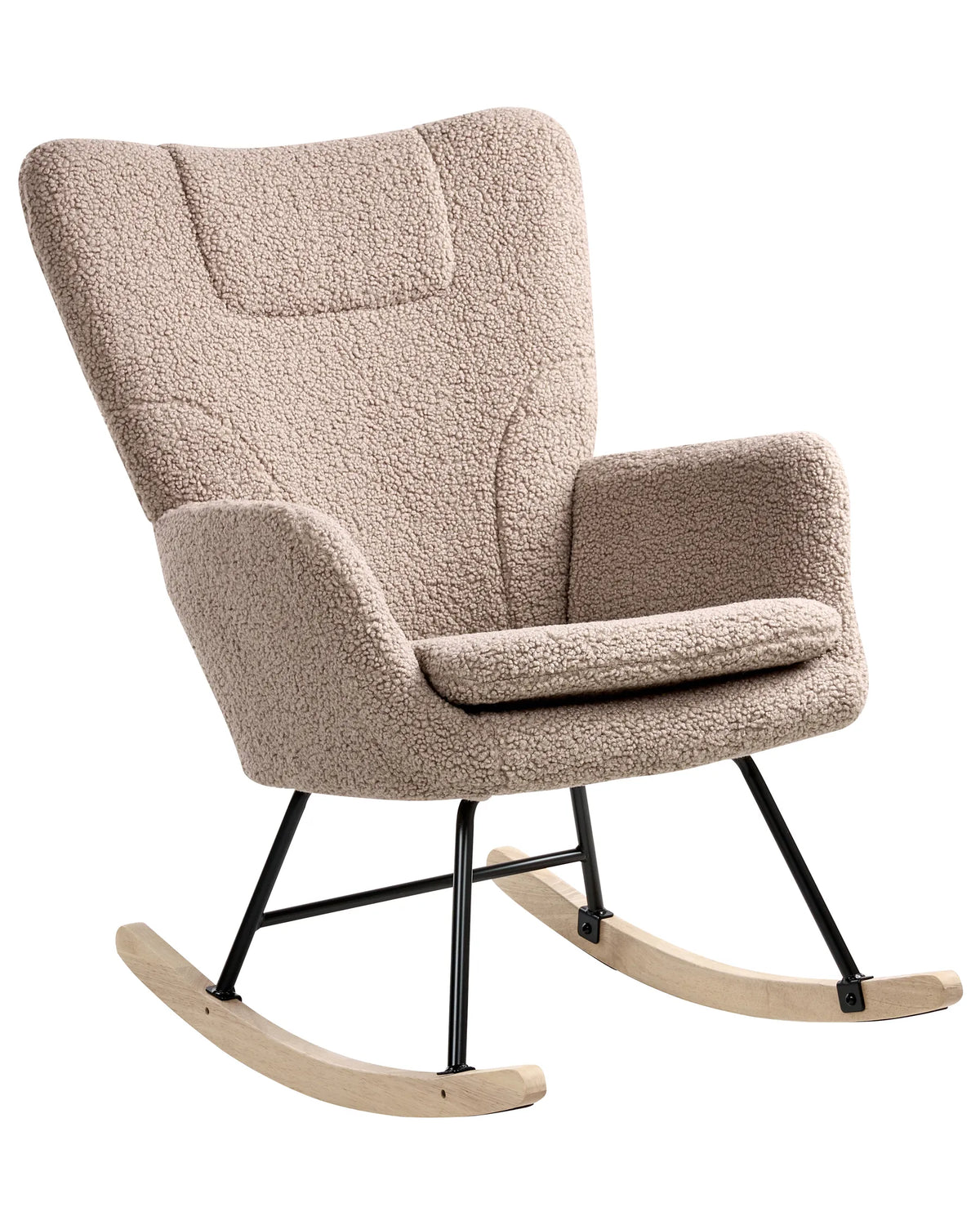 Rocking Chair ROMELLA Boucle Taupe — front product view