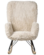 Rocking Chair AKRA Faux Fur Light Beige