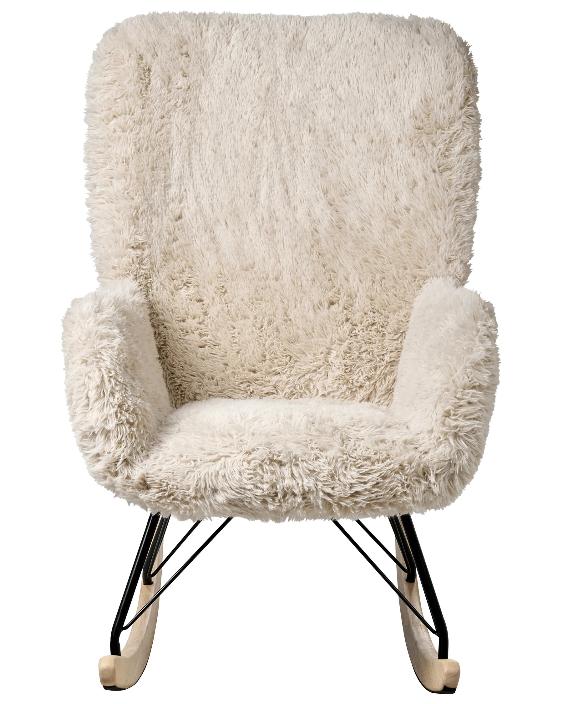 Rocking Chair AKRA Faux Fur Light Beige