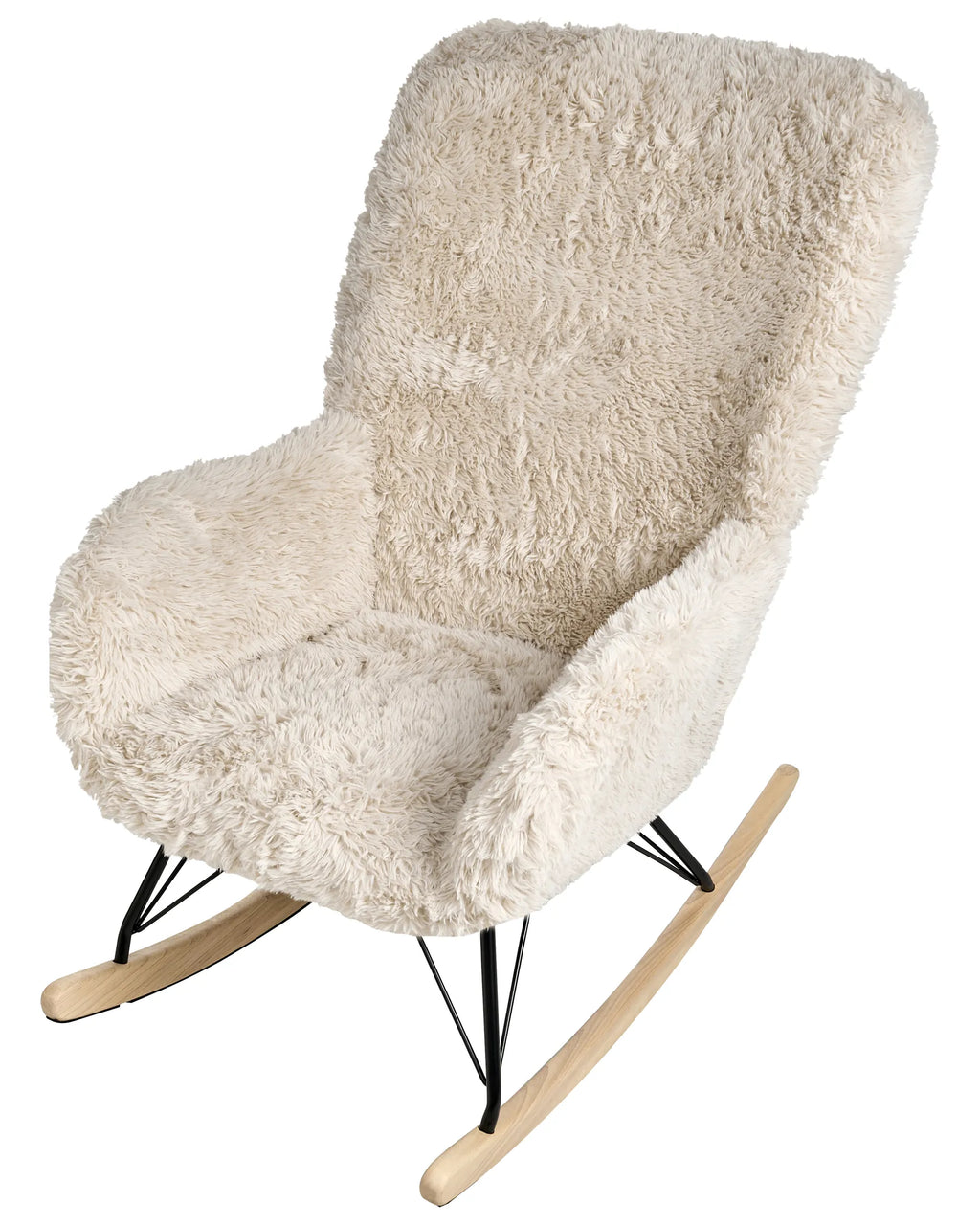Rocking Chair AKRA Faux Fur Light Beige