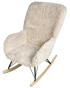 Rocking Chair AKRA Faux Fur Light Beige