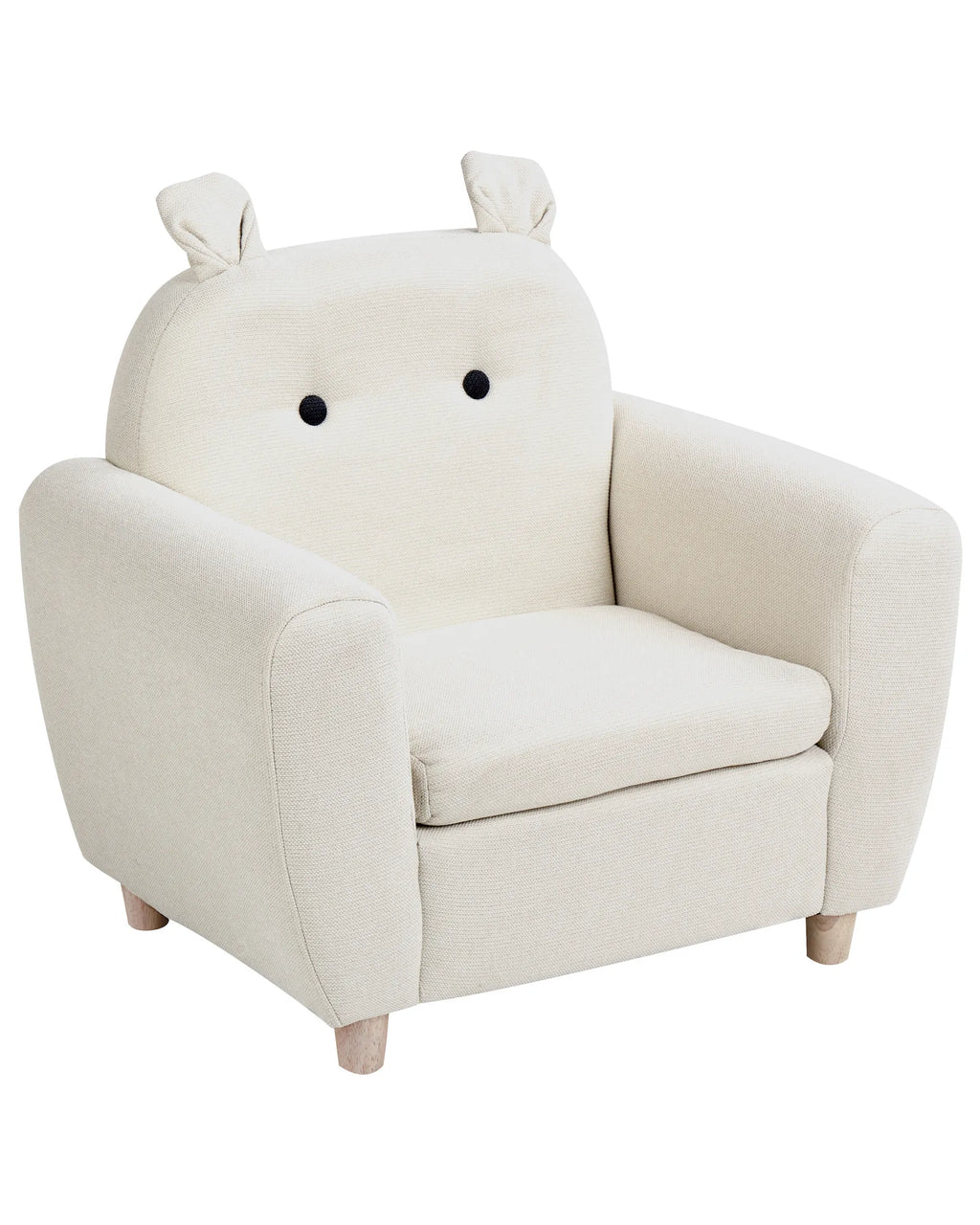 Kids Armchair Hippo MARIBO Fabric Off-White