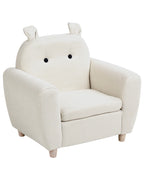 Kids Armchair Hippo MARIBO Fabric Off-White