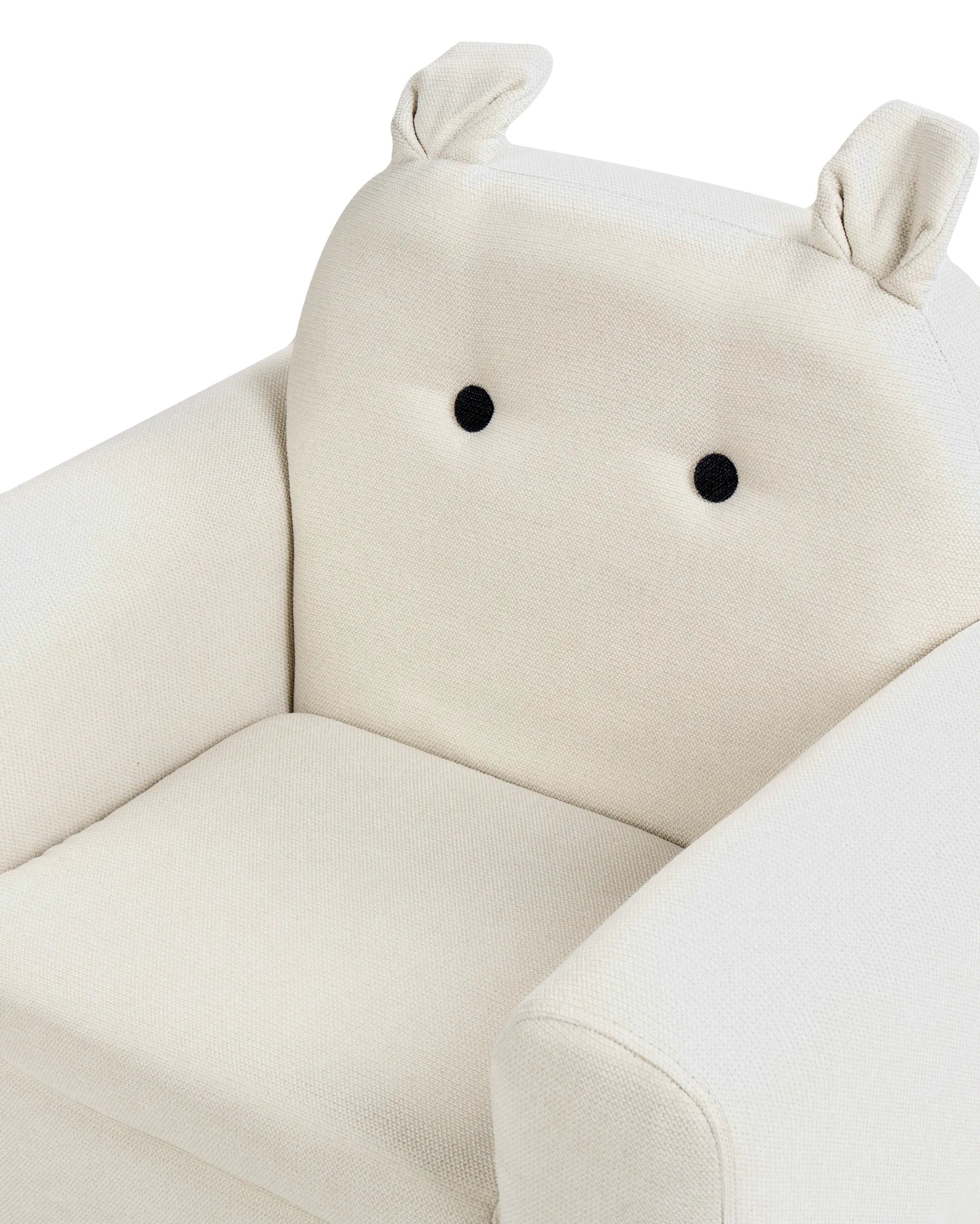 Kids Armchair Hippo MARIBO Fabric Off-White