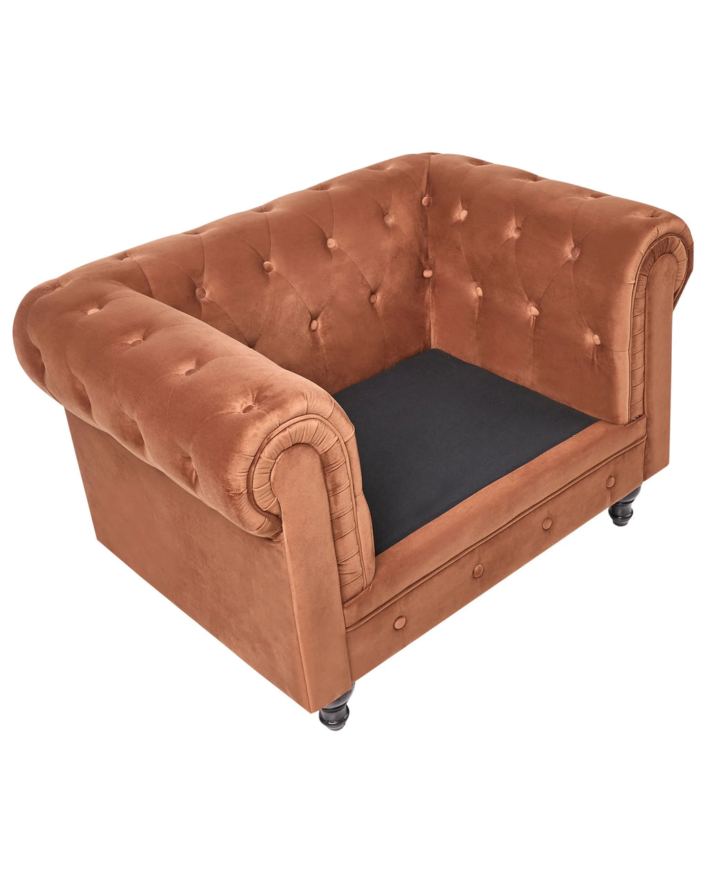 Armchair CHESTERFIELD Velvet Golden Brown