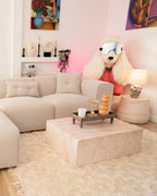 Coffee Table NOBRES 90 cm 66 cm Travertine Effect