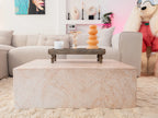 Coffee Table NOBRES 90 cm 66 cm Travertine Effect