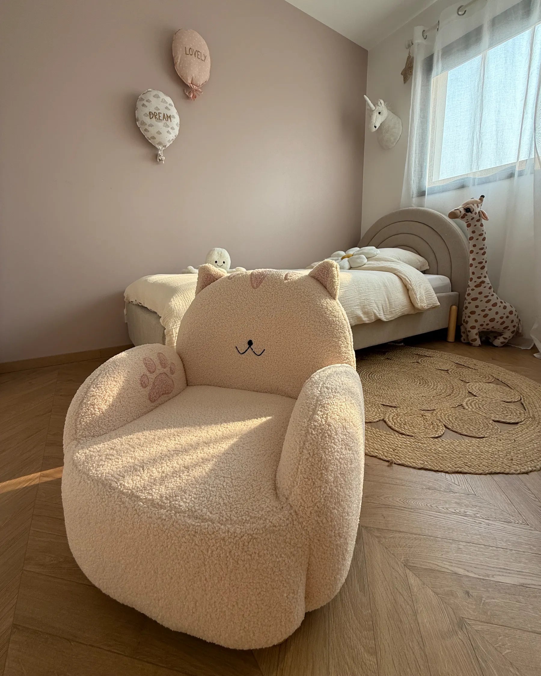 Kids Armchair Cat ZOAR Boucle Off-White
