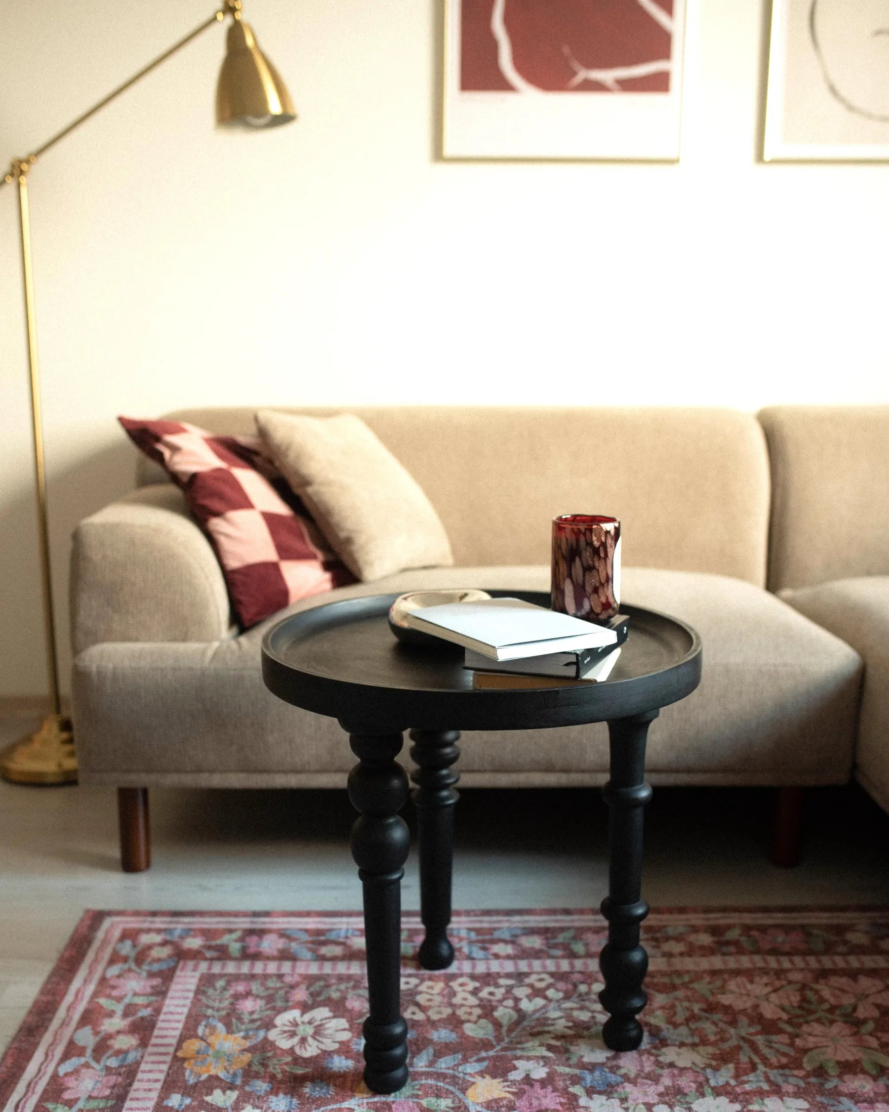Side Table LEETON Mango Wood Black
