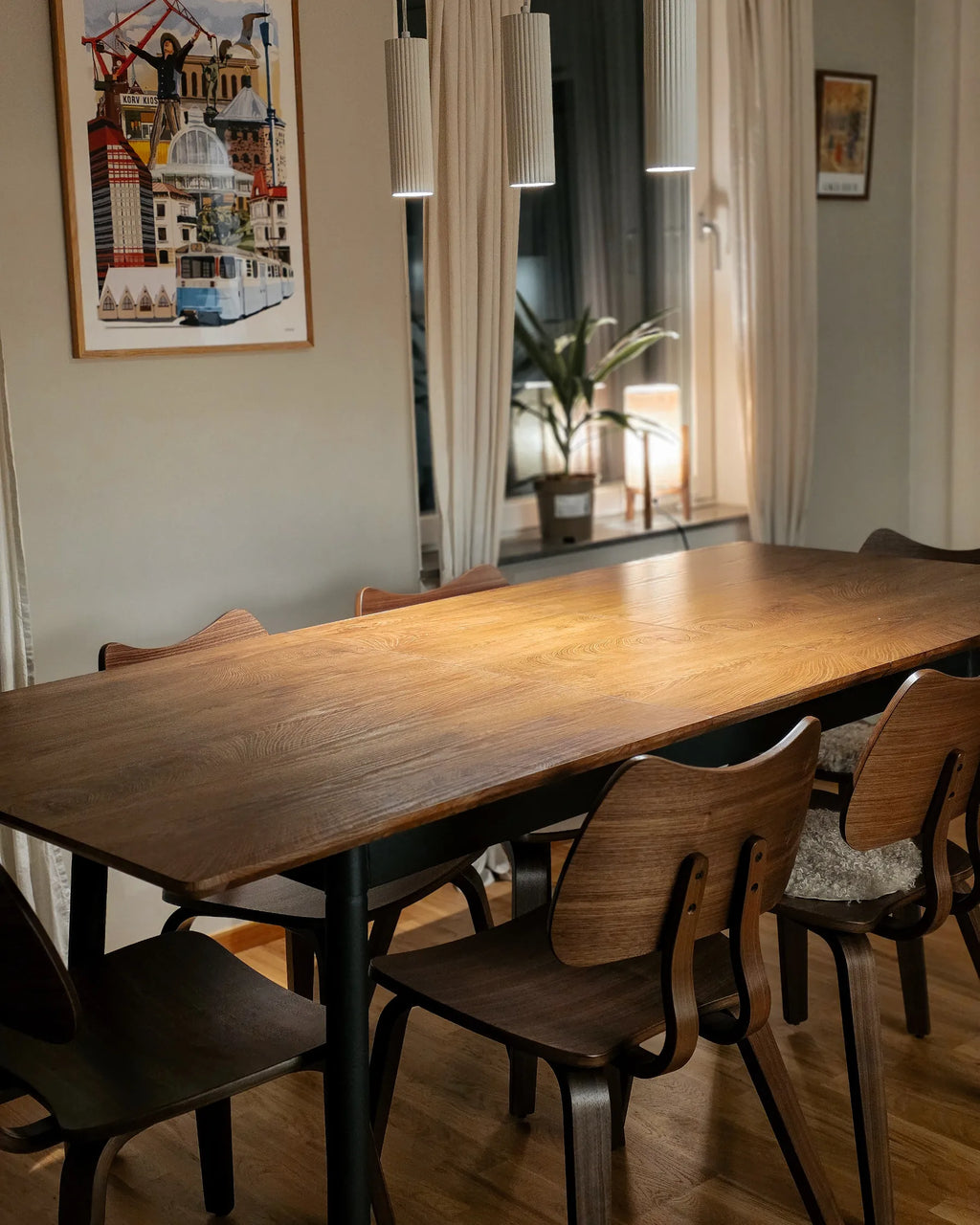 Set of 2 Dining Chairs DIANA Wood Brown