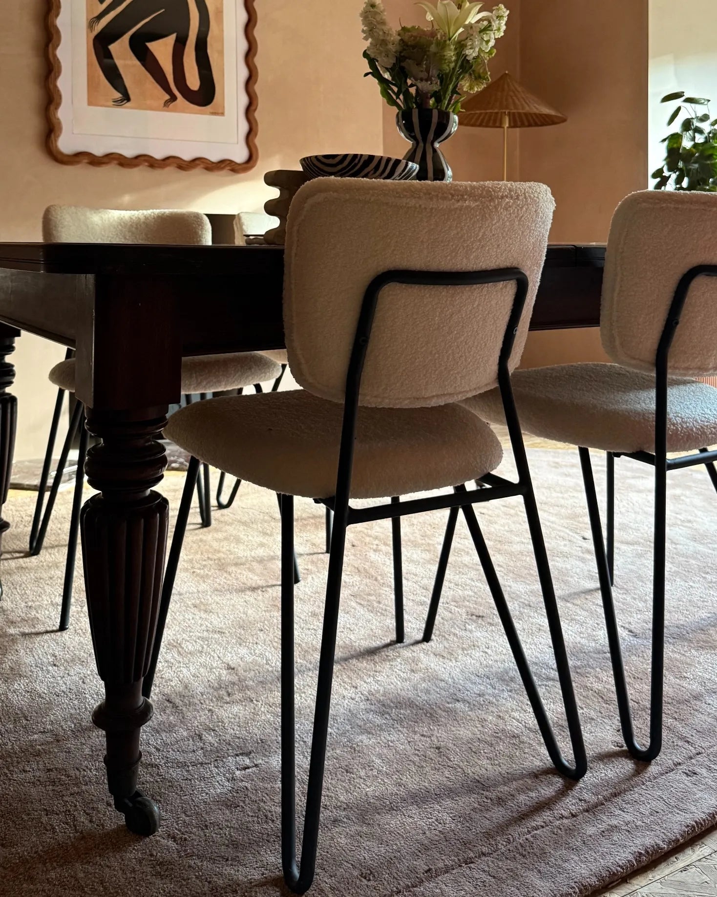 Set of 2 Dining Chairs NELKO Boucle Off-White