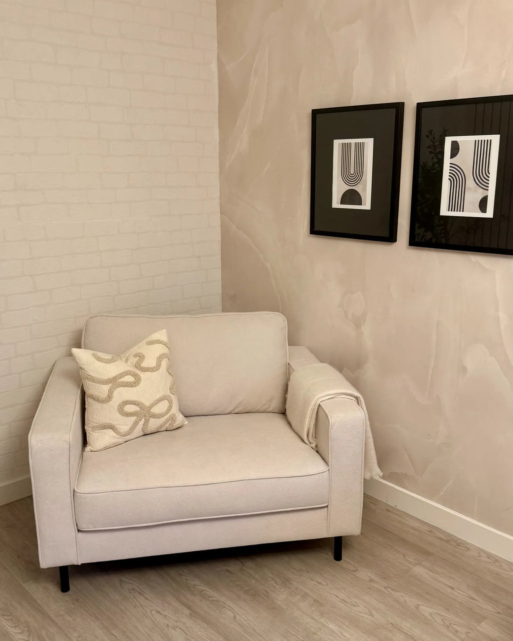 Armchair SAVALEN Fabric Off-White
