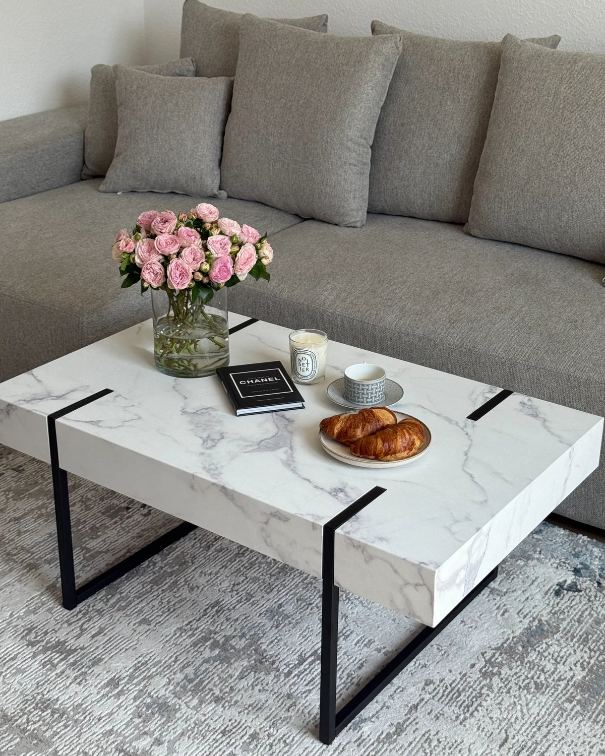 Coffee Table NAMA White Marble — front product view