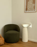 Side Table CADINI 33 cm 33 cm Terrazzo Effect White Terrazzo