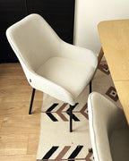 Set of 2 Dining Chairs LOVERNA Corduroy Off-White