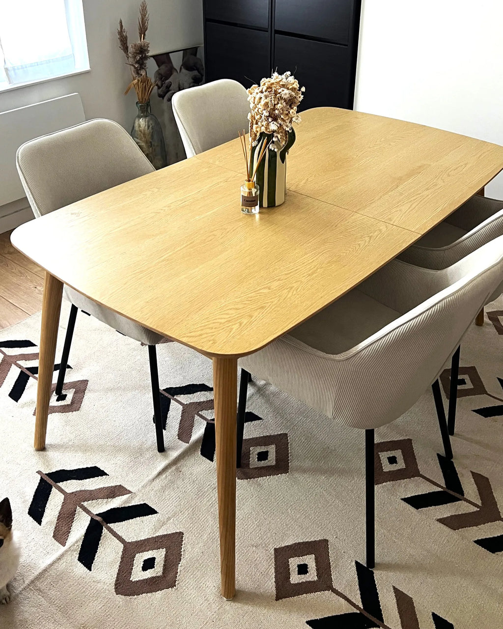 Set of 2 Dining Chairs LOVERNA Corduroy Off-White