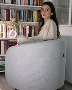 Armchair LOEN Fabric Black/ White