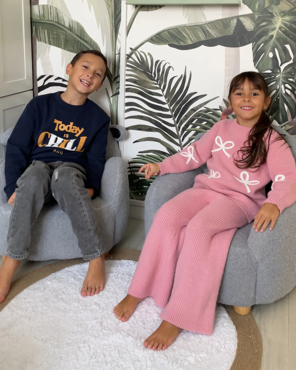 Kids Armchair Sheep ULA Boucle Grey
